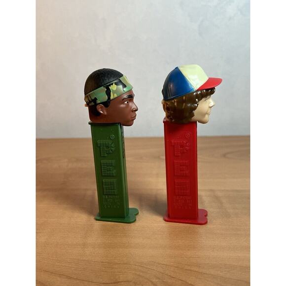 Stranger Things Dustin & Lucas Pez Dispenser Lot OOB No Candy - Picture 3 of 7